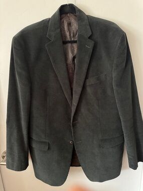 LAUREN BY RALPH LAUREN NAVY CORDUROY JACKET BLAZER MEN SPORT COAT ELBOW PATCH
